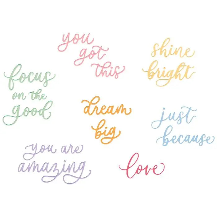 Cheerful Phrases Thinlits Die Set Die Set 16PK - Letters by Shells - Shelly Kim - Sizzix