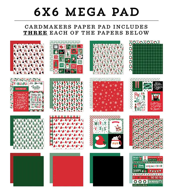 Christmas Express Cardmakers Mega Cardstock Pad, 6" x 6" - Echo Park