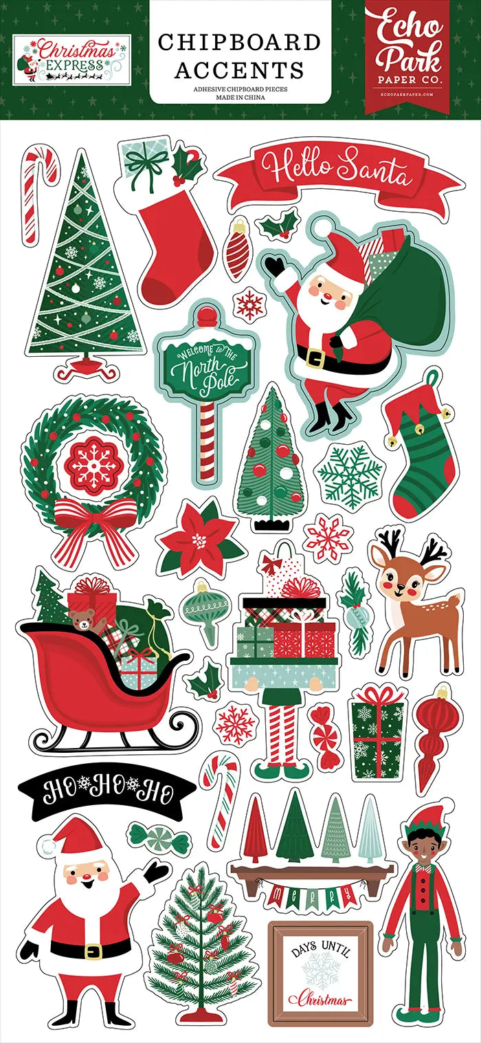 Christmas Express Chipboard Accents - Echo Park