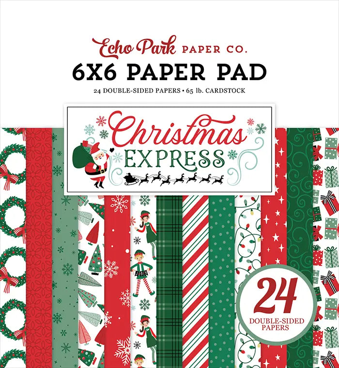 Christmas Express Paper Pad, 6" x 6" - Echo Park