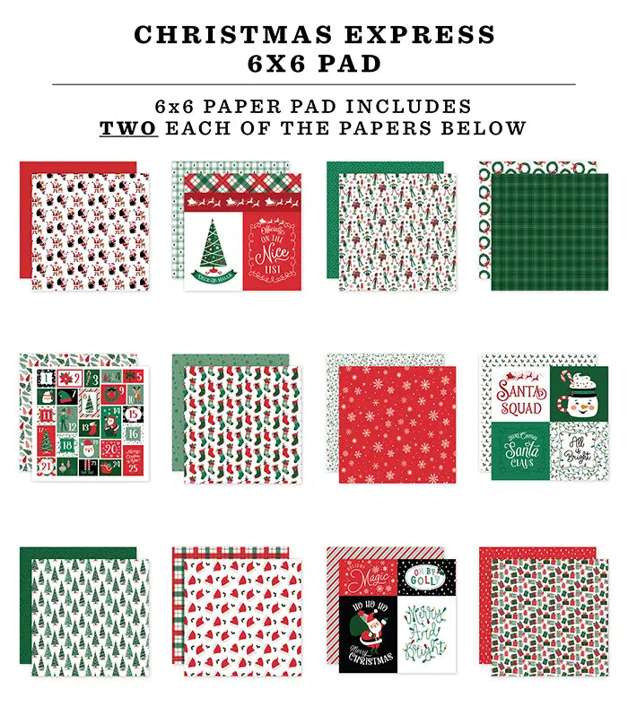 Christmas Express Paper Pad, 6" x 6" - Echo Park