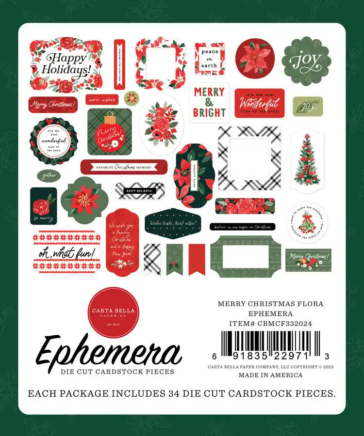 Christmas Flora Ephemera- Carta Bella