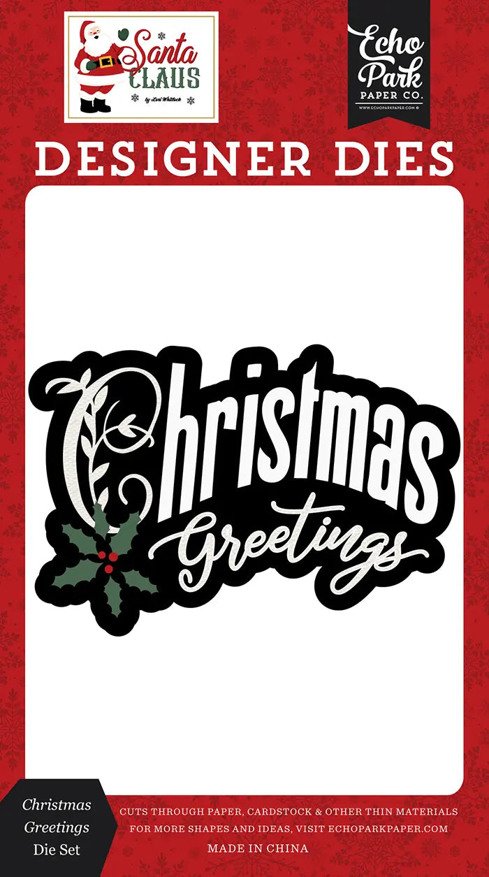 Christmas Greetings Die Set - Santa Claus - Echo Park