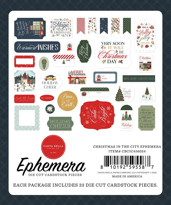 Christmas In The City Ephemera Die Cuts - Carta Bella