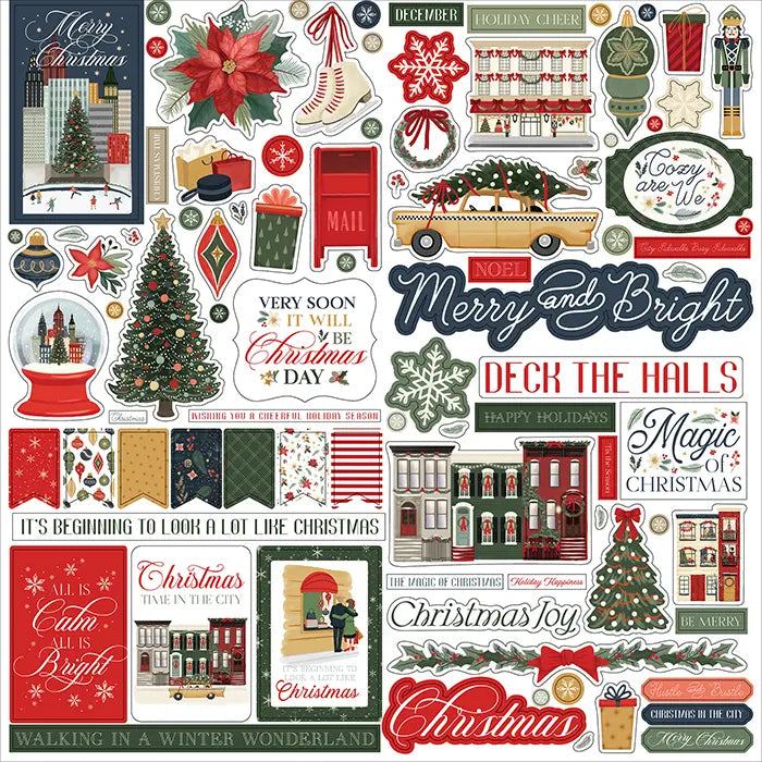 Christmas In The City Scrapbook Collection Kit, 12" x 12" - Carta Bella