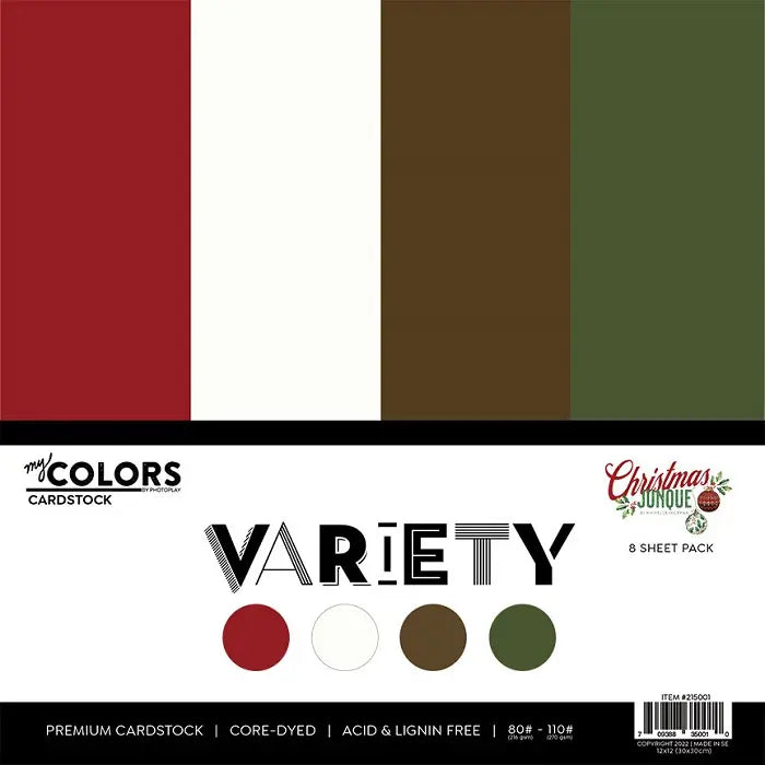 Christmas Junque Cardstock Variety Pack, 12"x 12" - PhotoPlay