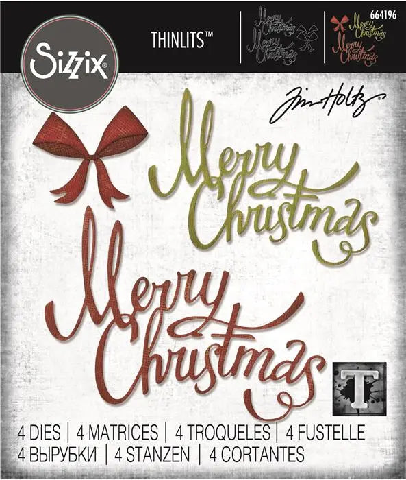 Christmas Ribbon Thinlits Die Set Die Set 4PK - Back from the Vault - Tim Holtz - Sizzix