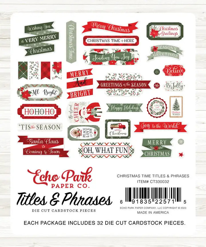 Christmas Time Titles & Phrases -Echo Park