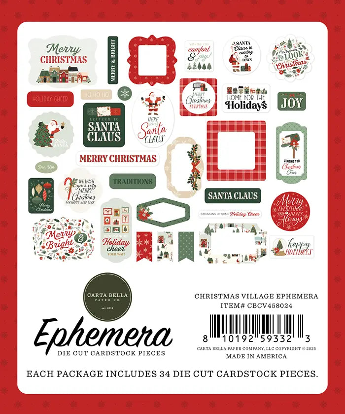 Christmas Village Ephemera Die Cuts - Carta Bella