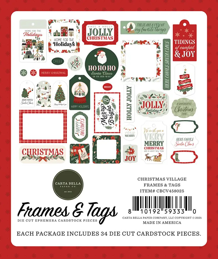 Christmas Village Frames & Tags - Carta Bella