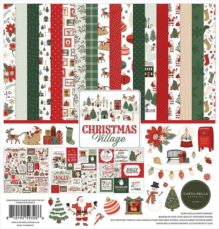 Christmas Village Scrapbook Collection Kit, 12" x 12" - Carta Bella