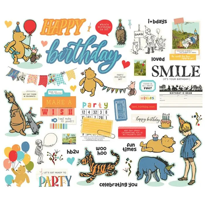 Classic Pooh Birthday Bits & Pieces - Say Cheese - Simple Stories