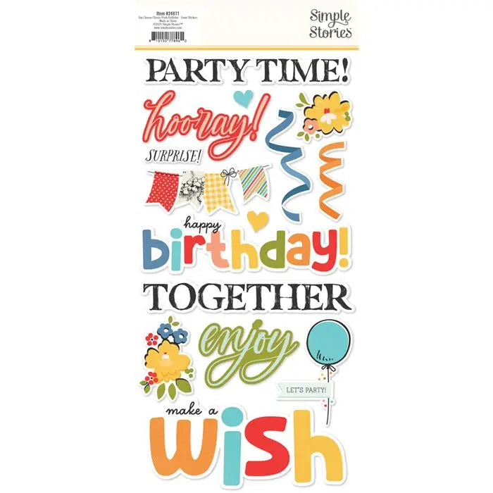 Classic Pooh Birthday Foam Stickers - Say Cheese - Simple Stories