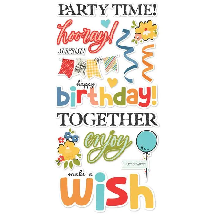Classic Pooh Birthday Foam Stickers - Say Cheese - Simple Stories