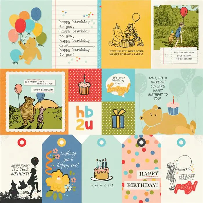 Classic Pooh Birthday Scrapbook Collection Kit, 12" x 12" - Say Cheese - Simple Stories
