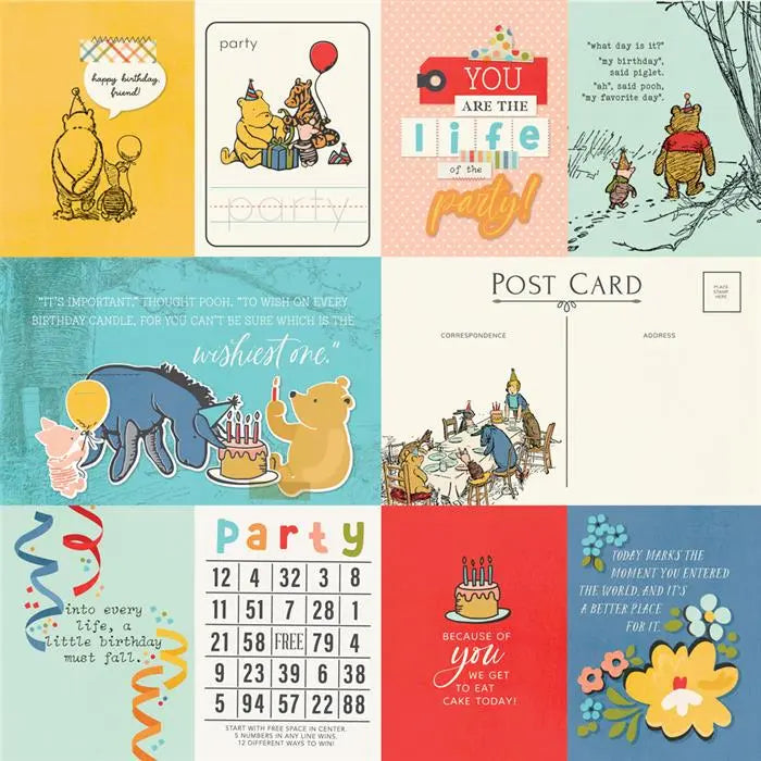 Classic Pooh Birthday Scrapbook Collection Kit, 12" x 12" - Say Cheese - Simple Stories