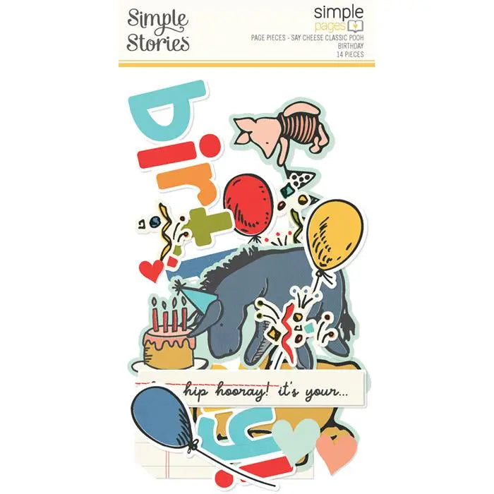 Classic Pooh Birthday Simple Pages Page Pieces - Say Cheese - Simple Stories