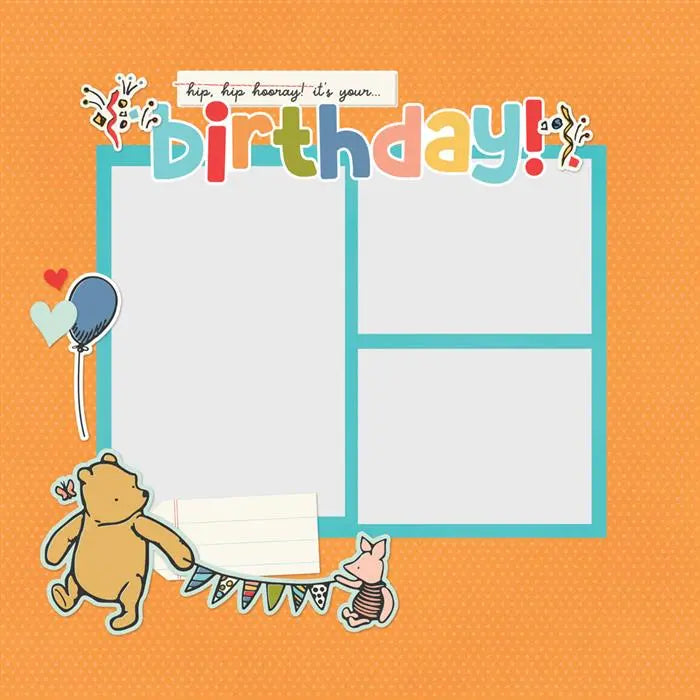 Classic Pooh Birthday Simple Pages Page Pieces - Say Cheese - Simple Stories