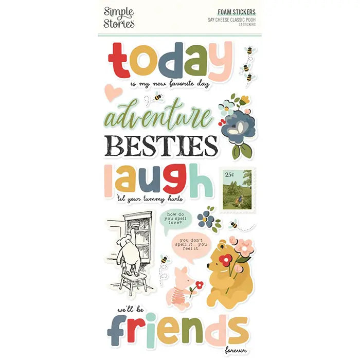 Classic Pooh Foam Stickers - Say Cheese - Simple Stories