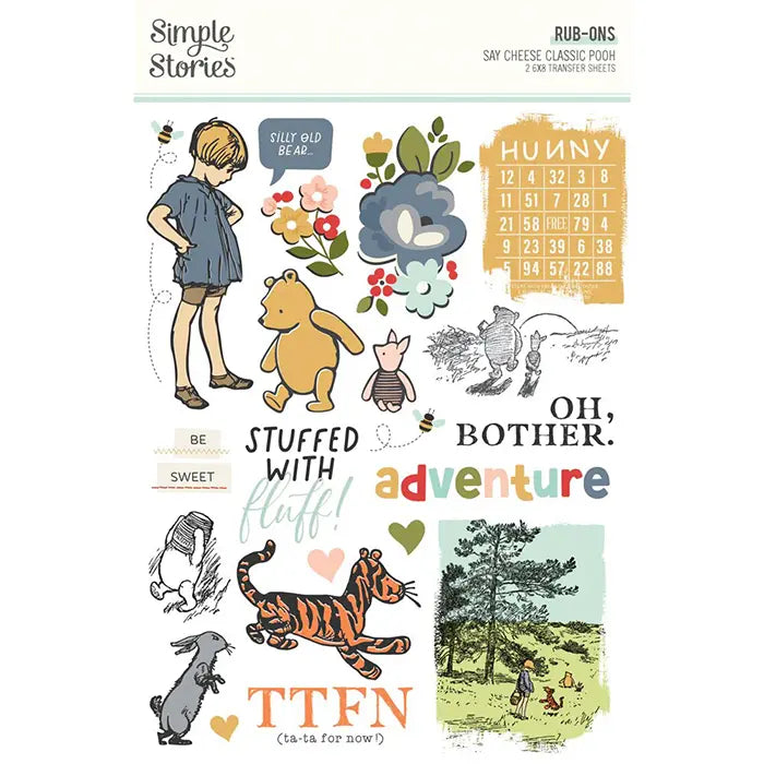 Classic Pooh Rub Ons - Say Cheese - Simple Stories