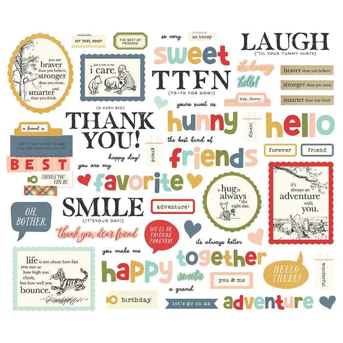 View 2 of Classic Pooh Sentiment Bits & Pieces - Say Cheese - Simple Stories