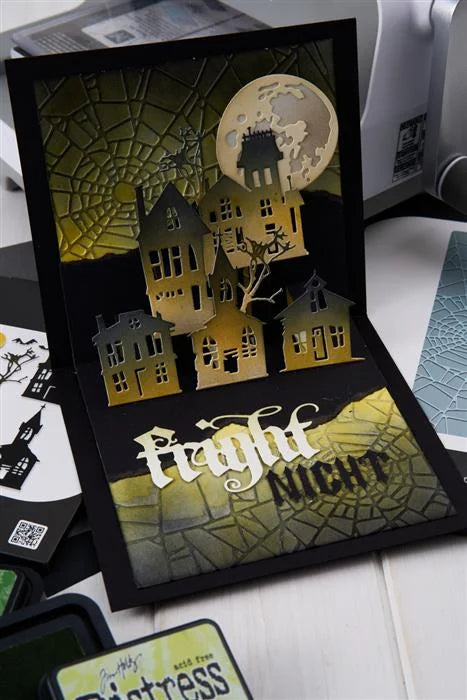 Cobweb 2D Texture Fades A5 Embossing Folder by Tim Holtz (Vault) - Halloween Collection - Sizzix