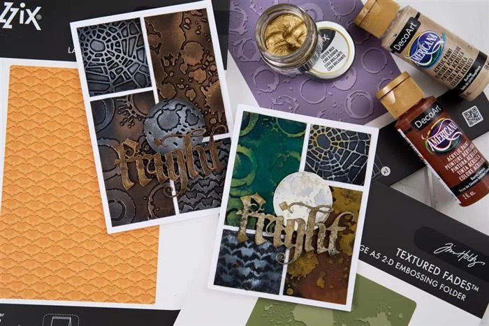 Cobweb 2D Texture Fades A5 Embossing Folder by Tim Holtz (Vault) - Halloween Collection - Sizzix