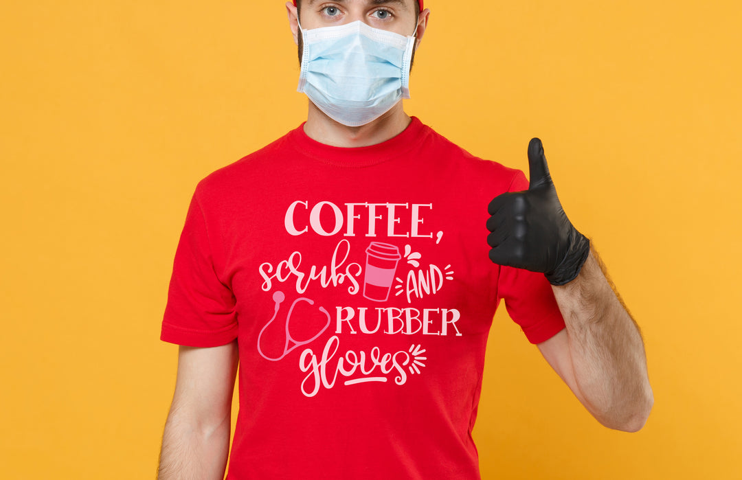 Coffee Scrubs Rubber Gloves SVG Image File Download