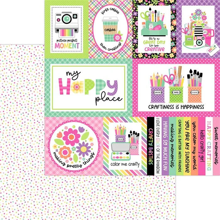Color Me Crafty Paper Pack, 12" x 12" - Doodlebug