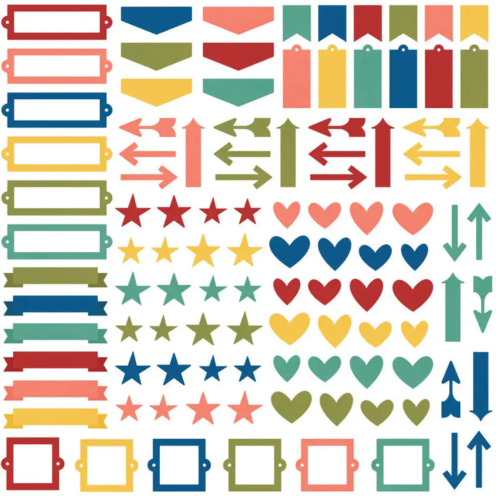 Color Vibe Chipboard Bits & Pieces  Bolds-Simple Stories