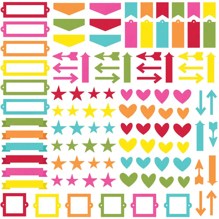 Color Vibe Chipboard Bits & Pieces  Brights-Simple Stories