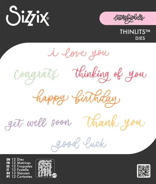 Common Greetings Thinlits Die Set Die Set 11PK - Letters by Shells - Shelly Kim - Sizzix