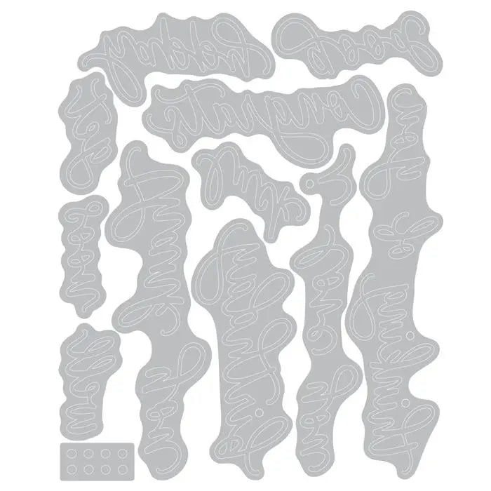 Common Greetings Thinlits Die Set Die Set 11PK - Letters by Shells - Shelly Kim - Sizzix