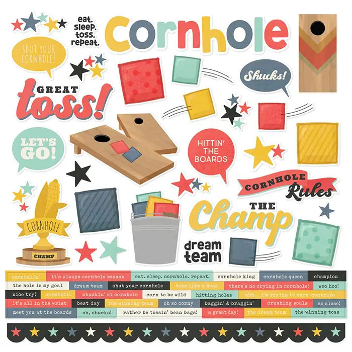 Cornhole Cardstock Stickers - Simple Stories