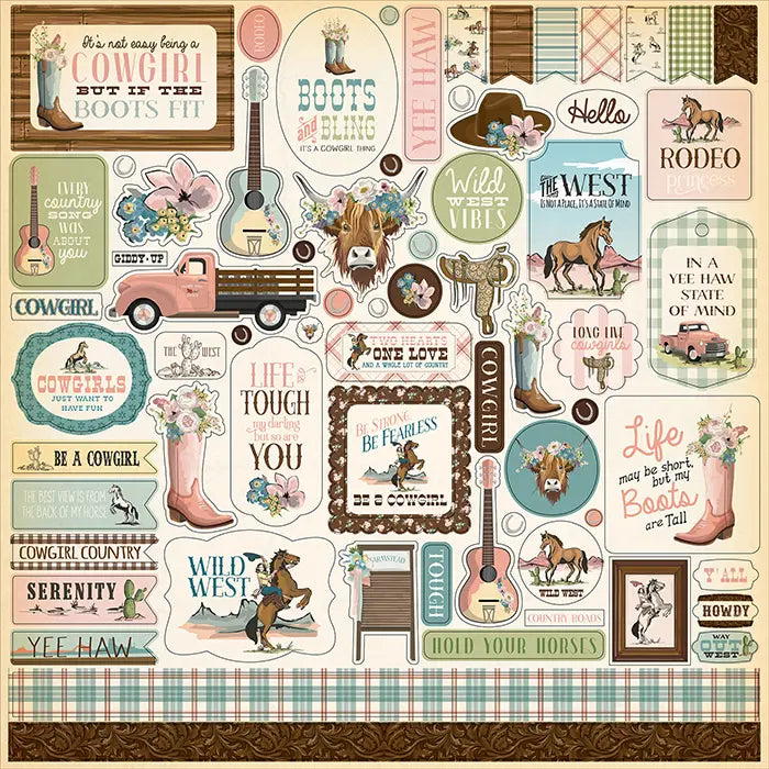 Cowgirl Element Sticker - Carta Bella