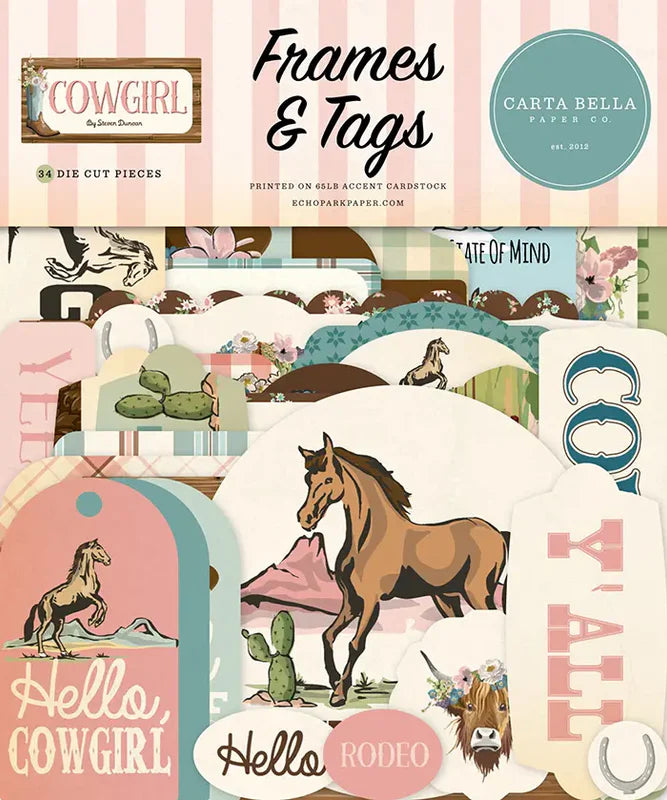Cowgirl Frames & Tags - Carta Bella