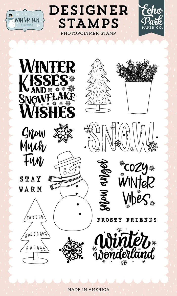 Cozy Winter Vibes Stamp Set - Winter Fun - Echo Park