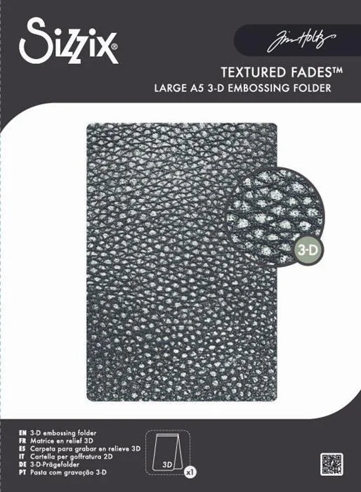 Cracked Leather 3-D Texture Fades A5 Embossing Folder by Tim Holtz - Halloween Collection - Sizzix