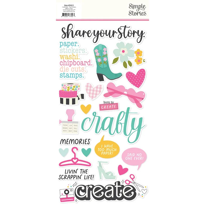 View 2 of Crafty Babe Foam Stickers - Simple Stories