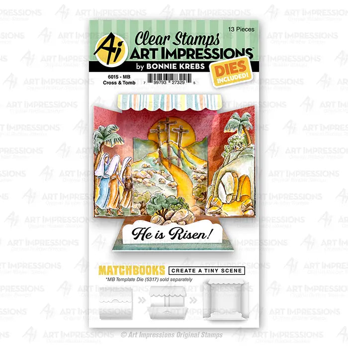 Cross & Tomb Clear Stamps and Die Set Matchbook - Art Impressions