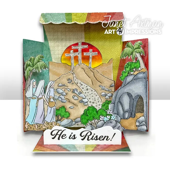 View 2 of Cross & Tomb Clear Stamps and Die Set Matchbook - Art Impressions