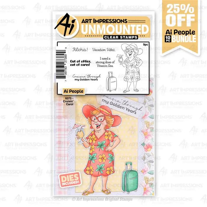 Cruisin' Carol Clear Stamp and Die Set - Ai People - Art Impressions