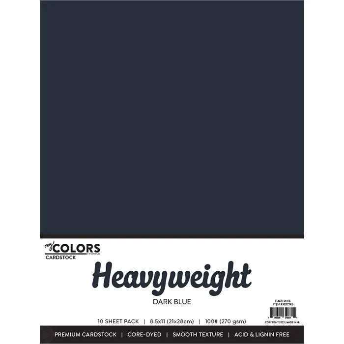 Dark Blue Heavyweight Cardstock Pack, 8.5" x 11" - My Colors - PhotoPlay