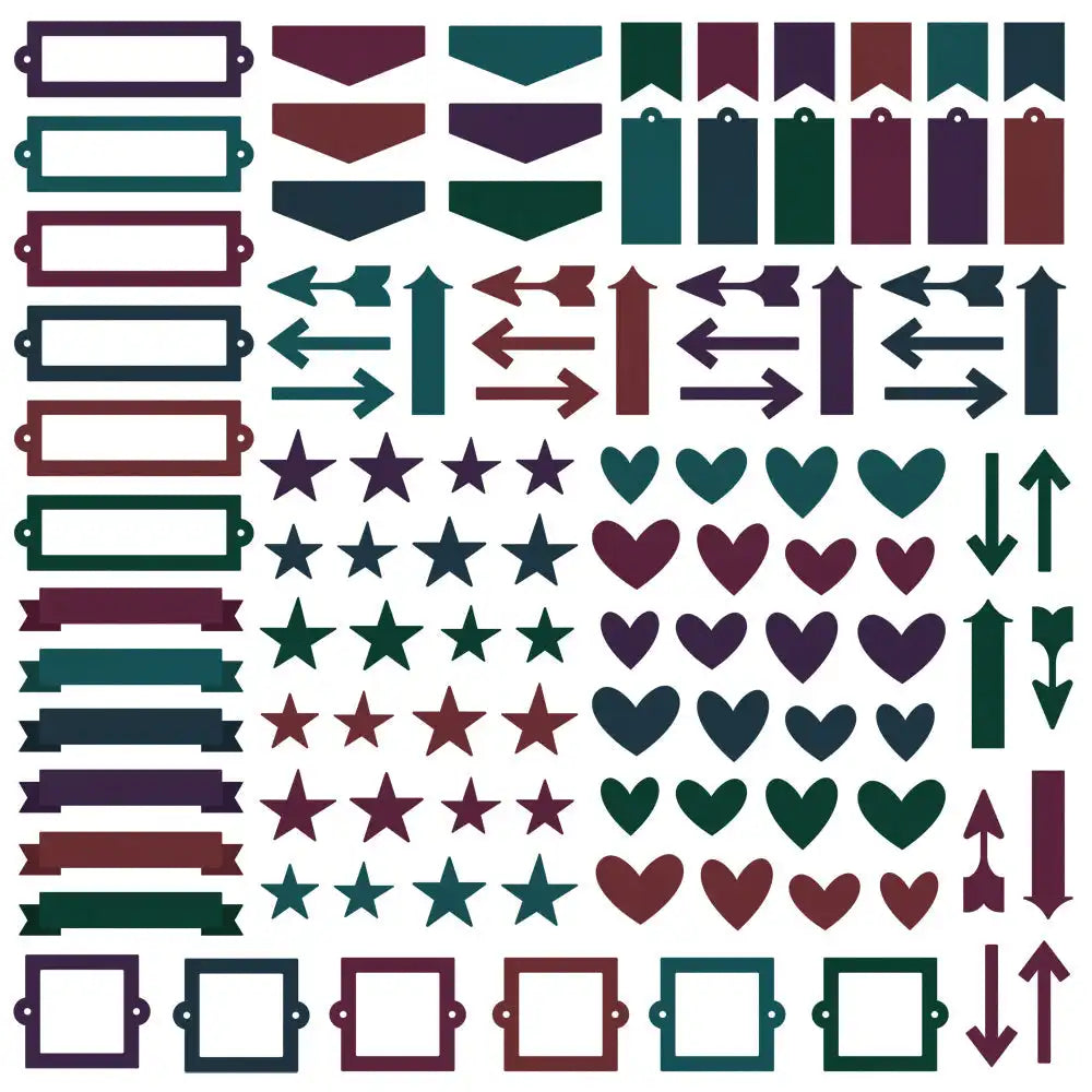 Darks Chipboard Bits & Pieces - Color Vibe - Simple Stories