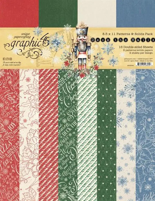 Deck the Halls Patterns & Solids Paper Pack, 8.5" x 11" - Graphic 45