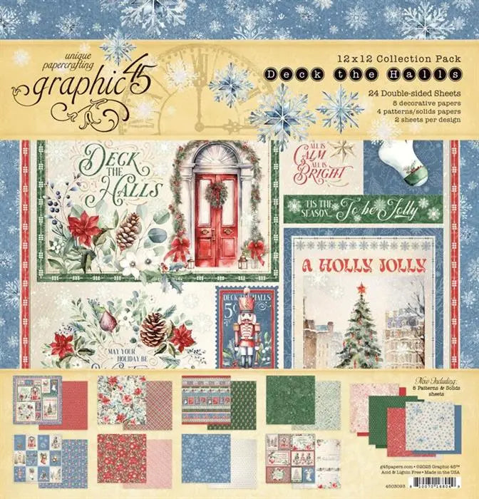 Deck the Halls Scrapbook Collection Kit,  12" x 12" - Graphic 45