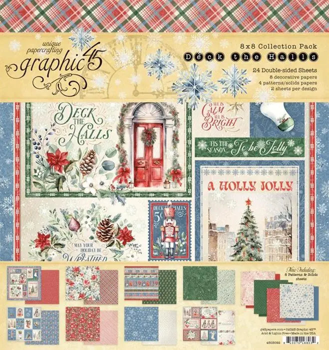Deck the Halls Scrapbook Collection Kit,  8" x 8" - Graphic 45
