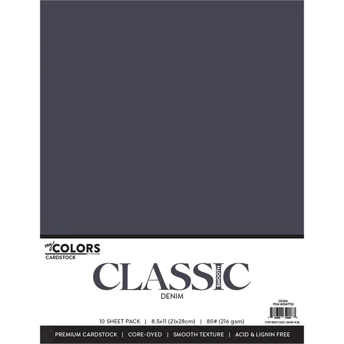 Denim Classic Cardstock Pack, 8.5" x 11" - My Colors - PhotoPlay