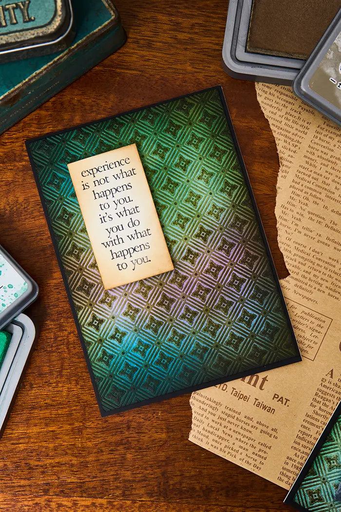 View 2 of Diamonds Multi Level Textured Impressions Embossing Folder - Back from the Vault by Tim Holtz - Sizzix