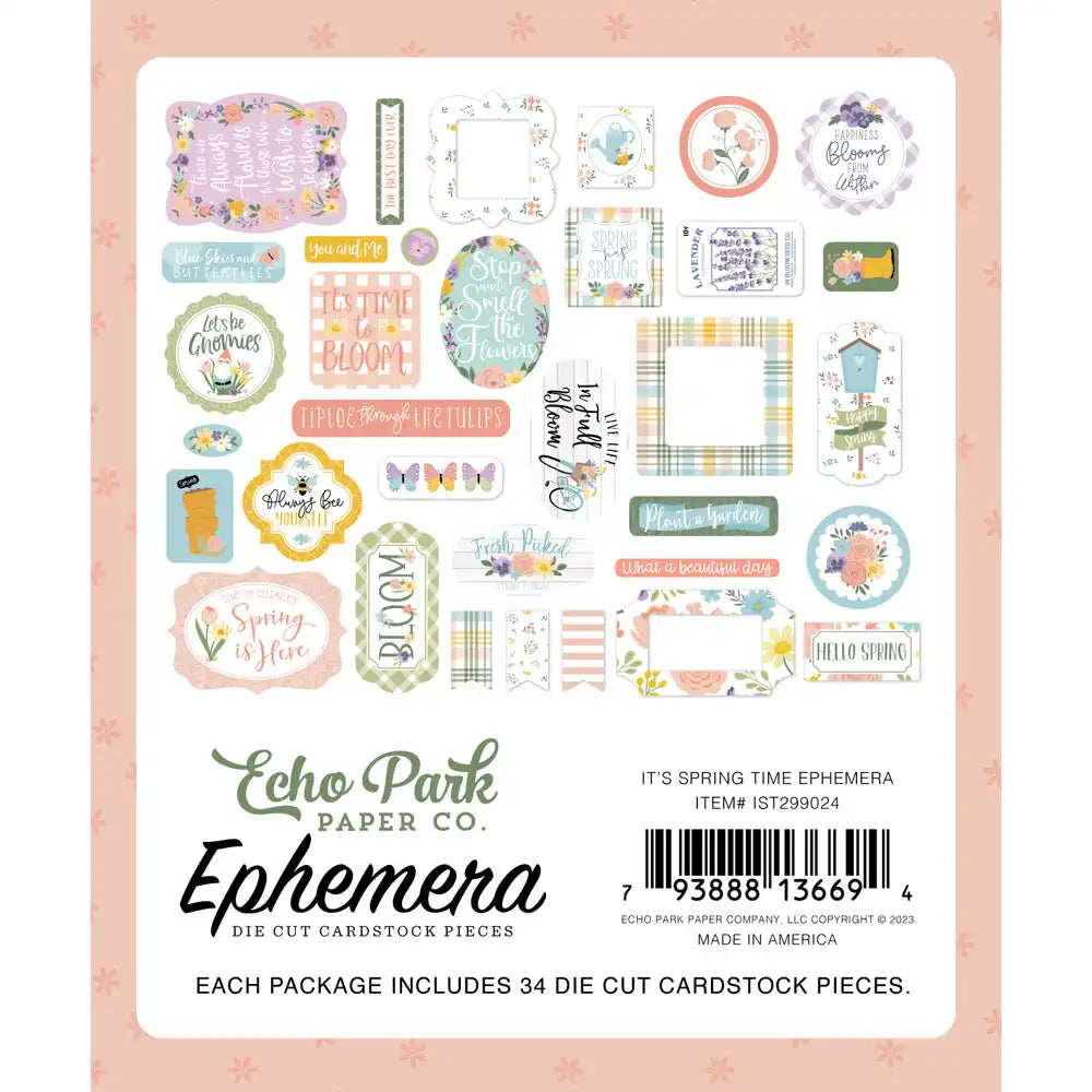 Die Cut Ephemera - It's Spring Time - Echo Park